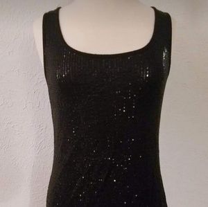 Black Sequin Tank Top - L